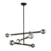 Reese 48-in Urban Bronze Dimmable LED Chandelier with Smoked Glass