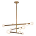 Reese 48-in Vintage Brass Dimmable LED Chandelier with Opal Glass
