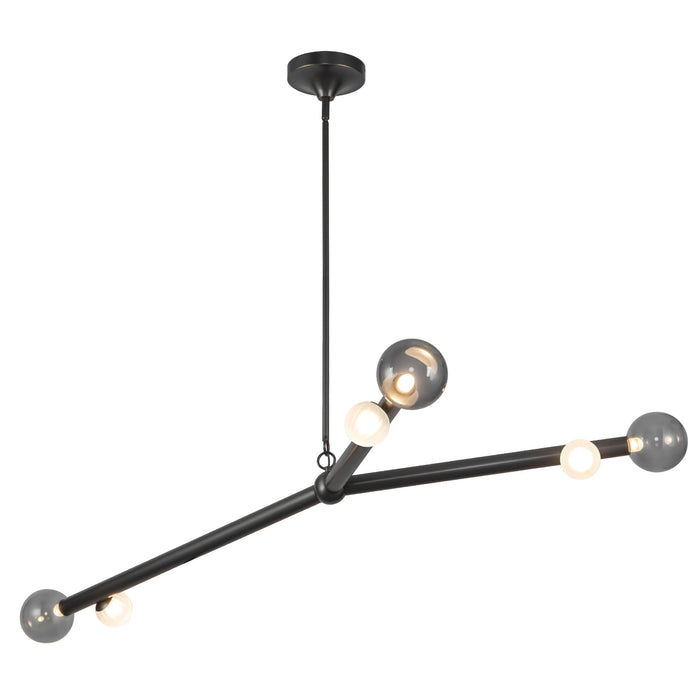 Reese 53-in Urban Bronze Dimmable LED Chandelier with Smoked Glass