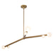 Reese 53-in Vintage Brass Dimmable LED Chandelier with Opal Glass