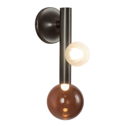 Reese 14-in Urban Bronze Dimmable LED Wall Sconce with Amber Glass