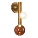 Reese 14-in Vintage Brass Dimmable LED Wall Sconce with Amber Glass
