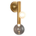 Reese 14-in Vintage Brass Dimmable LED Wall Sconce with Smoked Glass