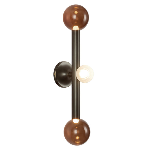 Reese 23-in Urban Bronze Dimmable LED Vanity Light with Amber Glass