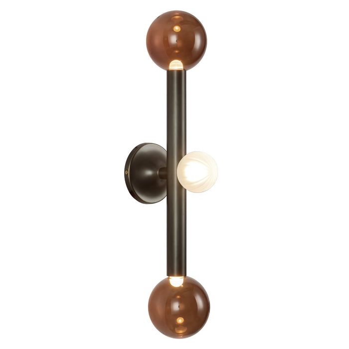 Reese 23-in Urban Bronze Dimmable LED Vanity Light with Amber Glass