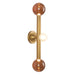 Reese 23-in Vintage Brass Dimmable LED Vanity Light with Amber Glass