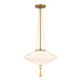 Reeve 15-in Brushed Gold Pendant with Opal Glass
