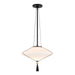 Reeve 15-in Matte Black Pendant with Opal Glass