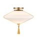 Reeve 15-in Brushed Gold Flush Mount with Opal Glass