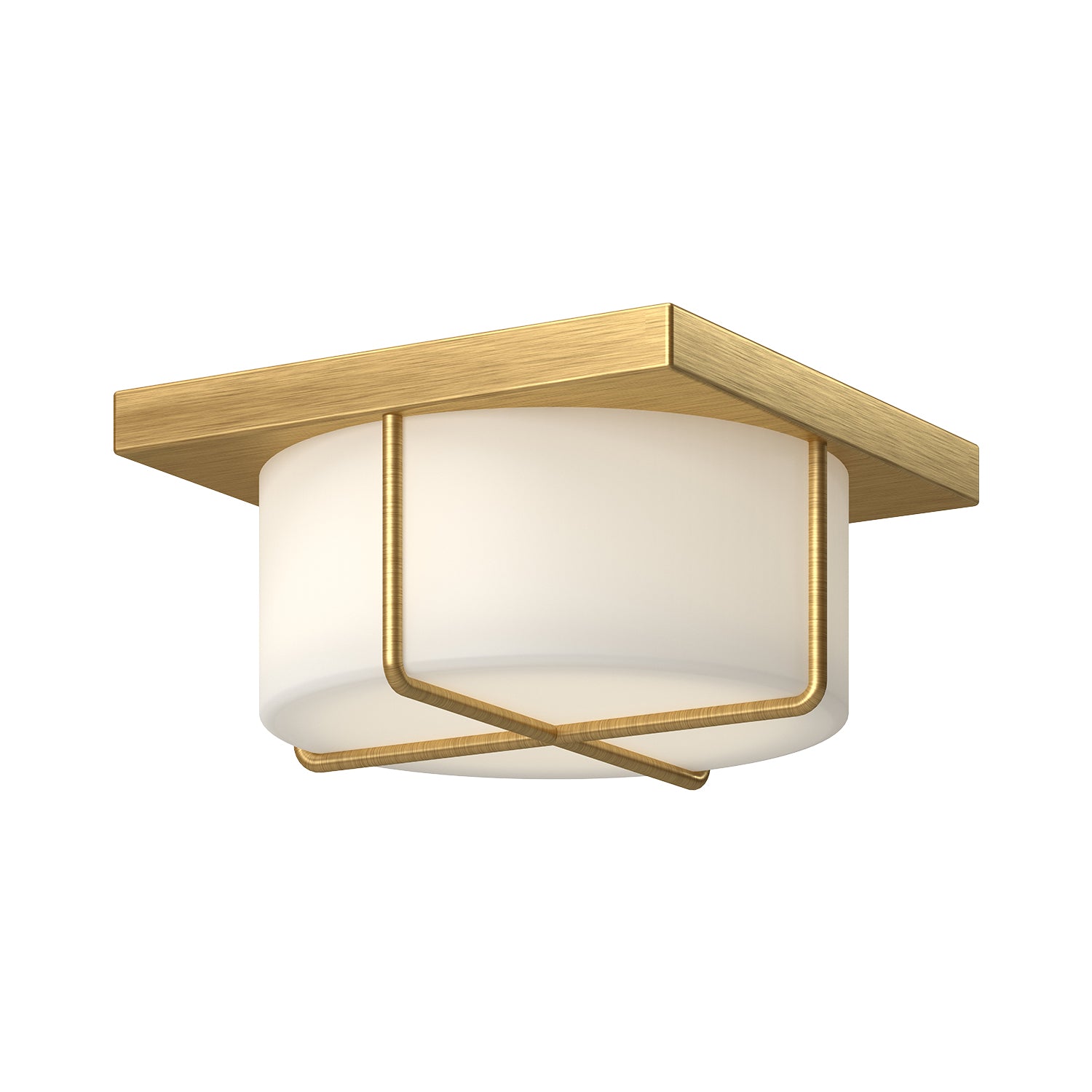 Regalo LED Flush Mount in Brushed Gold/Opal Glass Finish | Kuzco Lighting