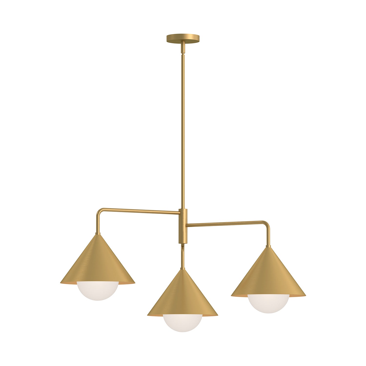 Remy 38-in Brushed Gold/Opal Glass 3 Lights Chandelier by Alora Lighting | CH485245BGOP | Alora Lighting