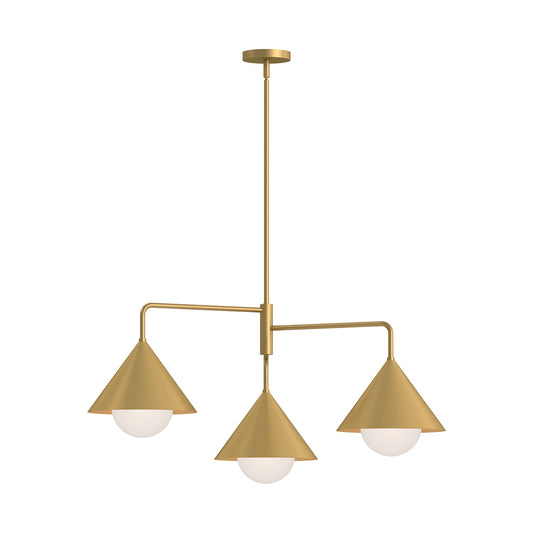 Remy 38-in Brushed Gold/Opal Glass 3 Lights Chandelier by Alora Lighting | CH485245BGOP | Alora Lighting