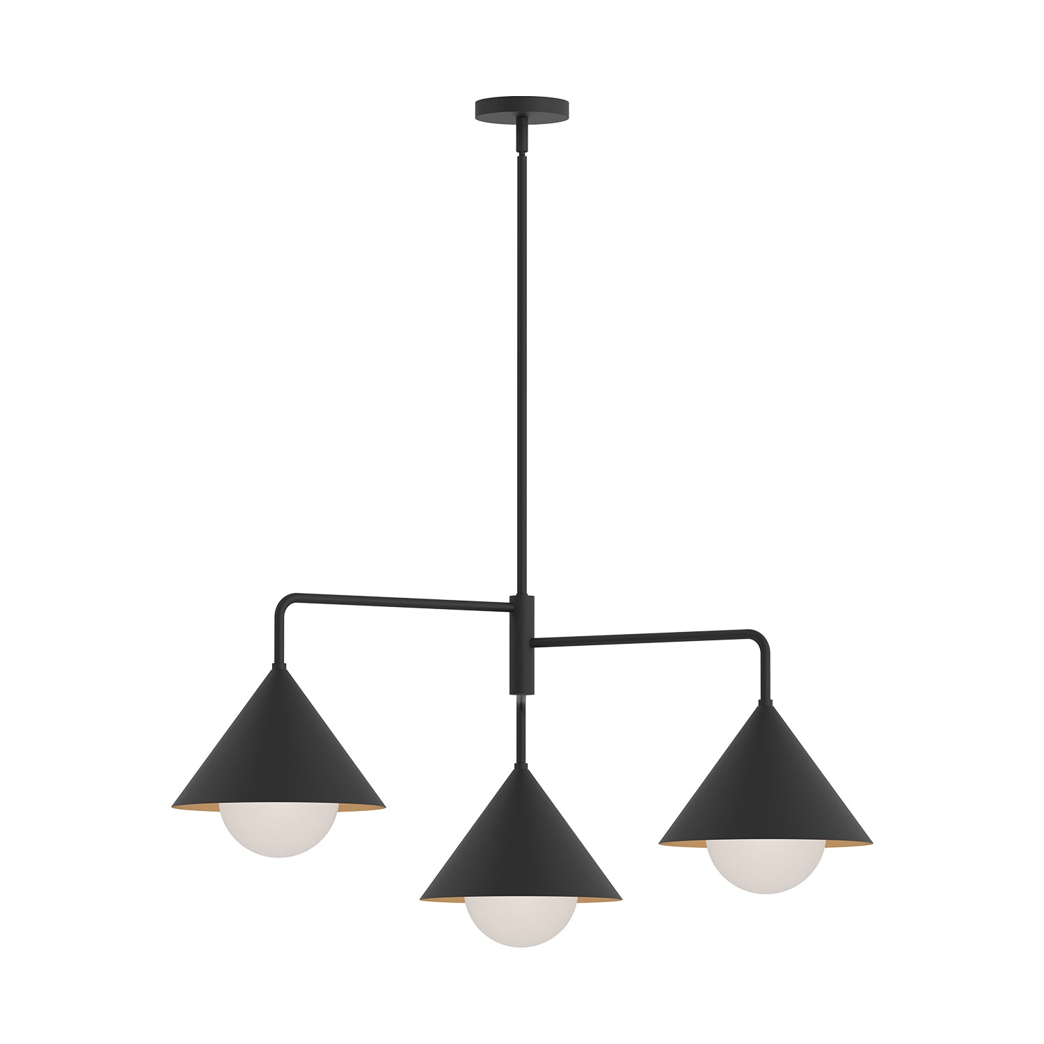 Remy 38-in Matte Black/Opal Glass 3 Lights Chandelier by Alora Lighting | CH485245MBOP | Alora Lighting