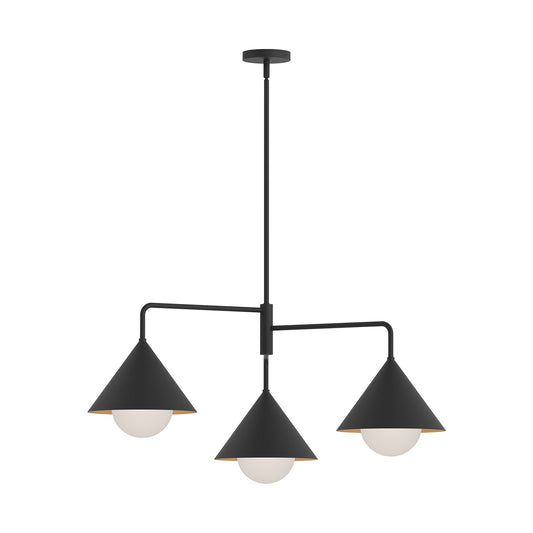 Remy 38-in Matte Black/Opal Glass 3 Lights Chandelier by Alora Lighting | CH485245MBOP | Alora Lighting