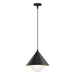 Remy 14-in Matte Black/Opal Glass 1 Light Pendant by Alora Lighting | PD485214MBOP | Alora Lighting