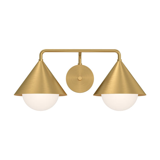 Remy 21-in Brushed Gold/Opal Glass 2 Lights Vanity by Alora Lighting | VL485221BGOP | Alora Lighting