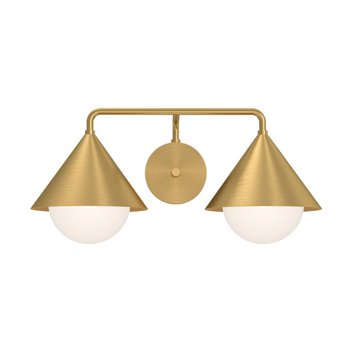 Remy 21-in Brushed Gold/Opal Glass 2 Lights Vanity by Alora Lighting | VL485221BGOP | Alora Lighting