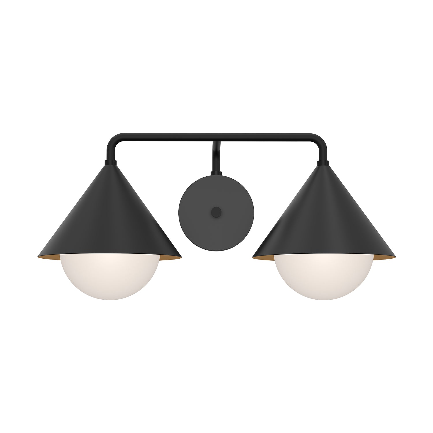 Remy 21-in Matte Black/Opal Glass 2 Lights Vanity by Alora Lighting | VL485221MBOP | Alora Lighting