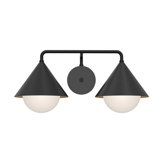 Remy 21-in Matte Black/Opal Glass 2 Lights Vanity by Alora Lighting | VL485221MBOP | Alora Lighting