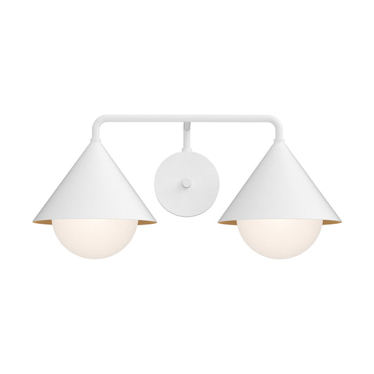 Remy 21-in White/Opal Glass 2 Lights Vanity by Alora Lighting | VL485221WHOP | Alora Lighting