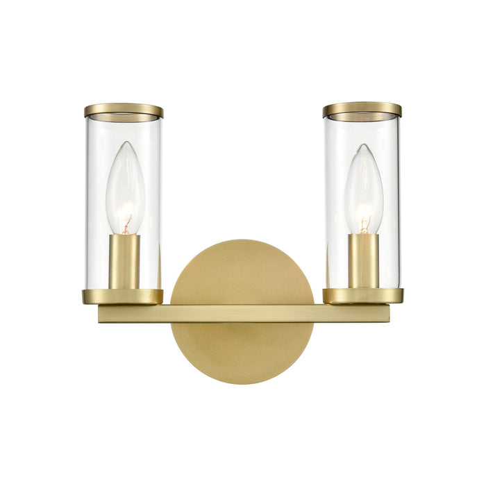 Revolve Clear Glass/Natural Brass 2 Lights Wall/Vanity by Alora Lighting | WV309022NBCG | Alora Lighting