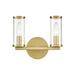 Revolve Clear Glass/Natural Brass 2 Lights Wall/Vanity by Alora Lighting | WV309022NBCG | Alora Lighting