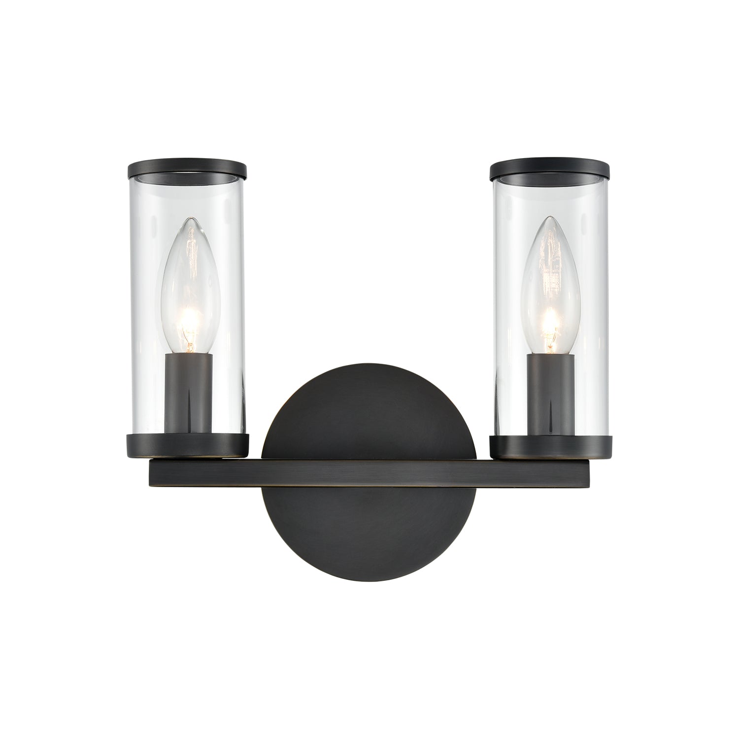 Revolve Clear Glass/Urban Bronze 2 Lights Wall/Vanity by Alora Lighting | WV309022UBCG | Alora Lighting