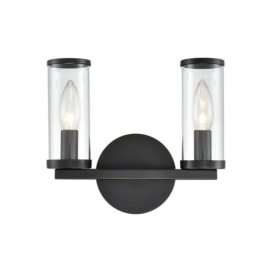 Revolve Clear Glass/Urban Bronze 2 Lights Wall/Vanity by Alora Lighting | WV309022UBCG | Alora Lighting