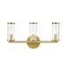 Revolve Clear Glass/Natural Brass 3 Lights Wall/Vanity by Alora Lighting | WV309033NBCG | Alora Lighting