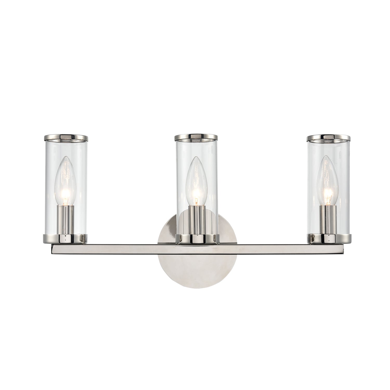 Revolve Clear Glass/Polished Nickel 3 Lights Wall/Vanity by Alora Lighting | WV309033PNCG | Alora Lighting
