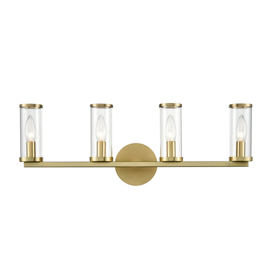 Revolve Clear Glass/Natural Brass 4 Lights Wall/Vanity by Alora Lighting | WV309044NBCG | Alora Lighting