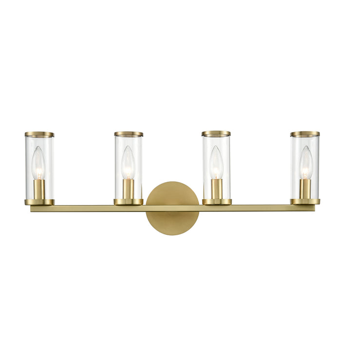 Revolve Clear Glass/Natural Brass 4 Lights Wall/Vanity by Alora Lighting | WV309044NBCG | Alora Lighting