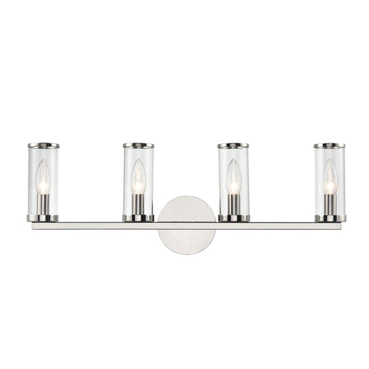 Revolve Clear Glass/Polished Nickel 4 Lights Wall/Vanity by Alora Lighting | WV309044PNCG | Alora Lighting