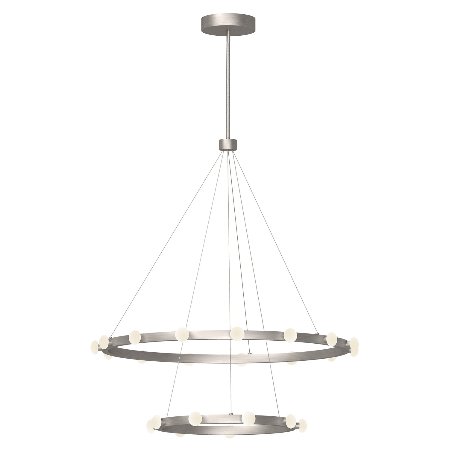 Rezz LED Chandelier in Brushed Nickel Finish | Kuzco Lighting