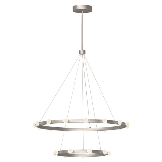 Rezz LED Chandelier in Brushed Nickel Finish | Kuzco Lighting