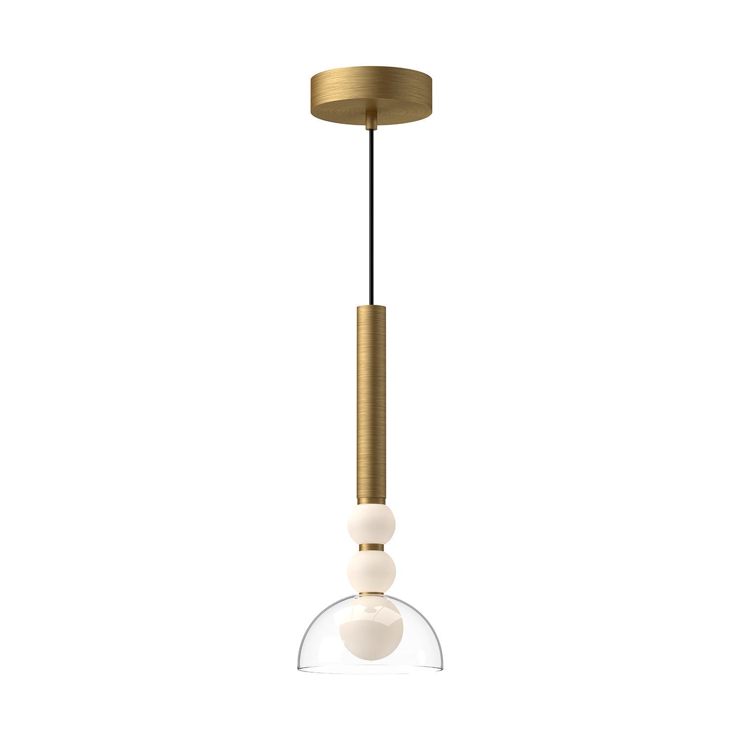 Rise LED Pendant in Brushed Gold/Clear Finish | Kuzco Lighting