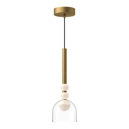 Rise LED Pendant in Brushed Gold/Clear Finish | Kuzco Lighting