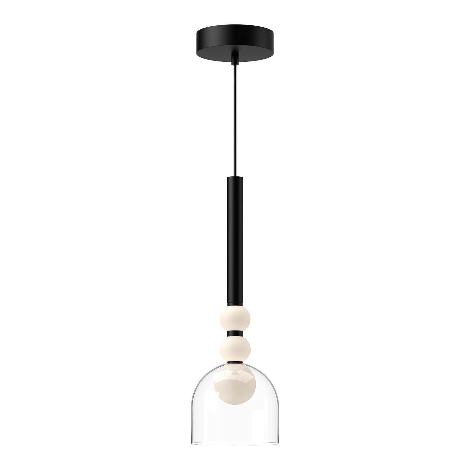 Rise LED Pendant in Black/Clear Finish | Kuzco Lighting