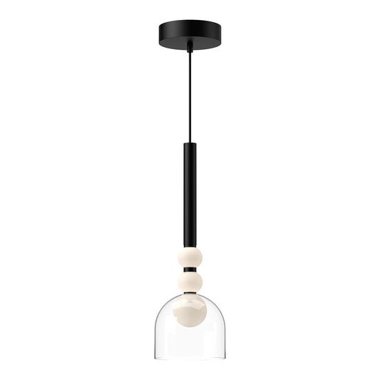Rise LED Pendant in Black/Clear Finish | Kuzco Lighting