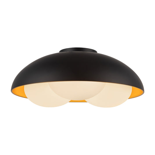Robyn 16-in Matte Black/Opal Glass Socket Flush Mount by Alora Lighting | FM495316MBOP | Alora Lighting