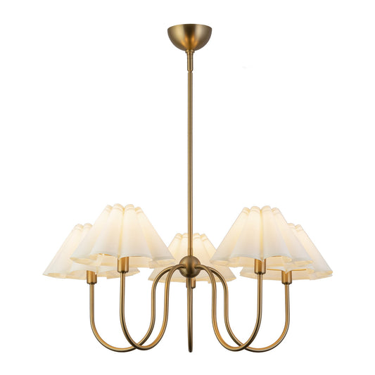 Rosemary 31-in Brushed Gold/Folded White Socket Chandelier by Alora Lighting | CH610530BGFW | Alora Lighting