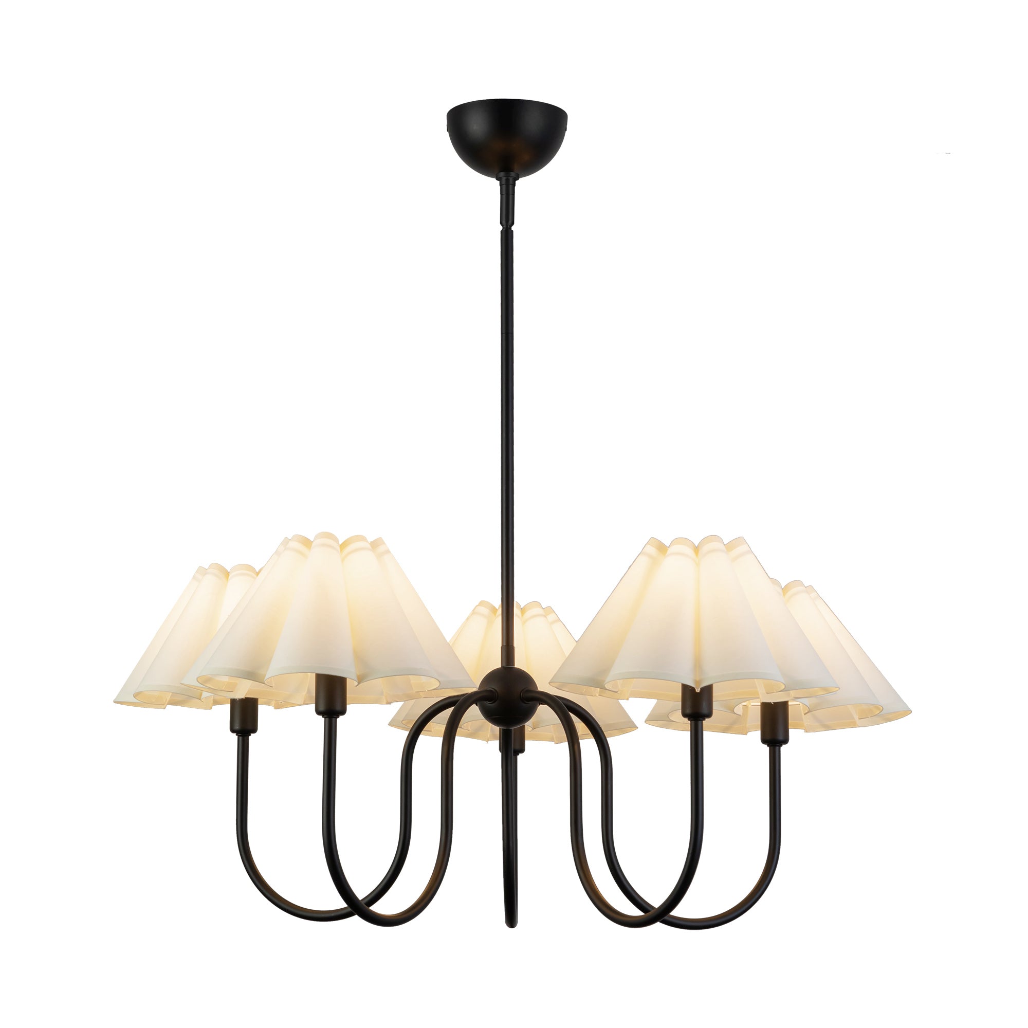 Rosemary 31-in Matte Black/Folded White Socket Chandelier by Alora Lighting | CH610530MBFW | Alora Lighting