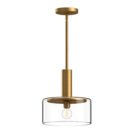 Royale 10-in Aged Gold/Clear Glass 1 Light Pendant by Alora Lighting | PD535010AGCL | Alora Lighting