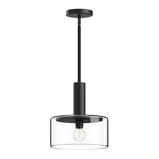 Royale 10-in Clear Glass/Matte Black 1 Light Pendant by Alora Lighting | PD535010MBCL | Alora Lighting