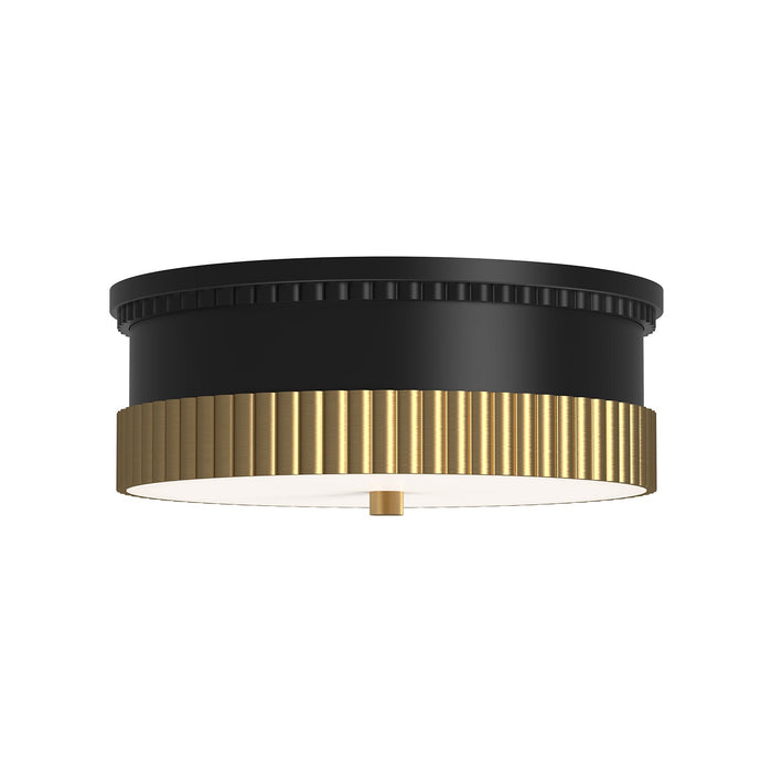 Rue 14-in Matte Black/Brushed Gold 3 Lights Flush Mount by Alora Lighting | FM416114MBBG | Alora Lighting