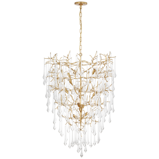 Rayne 34" Entry Chandelier Gilded Iron Finish