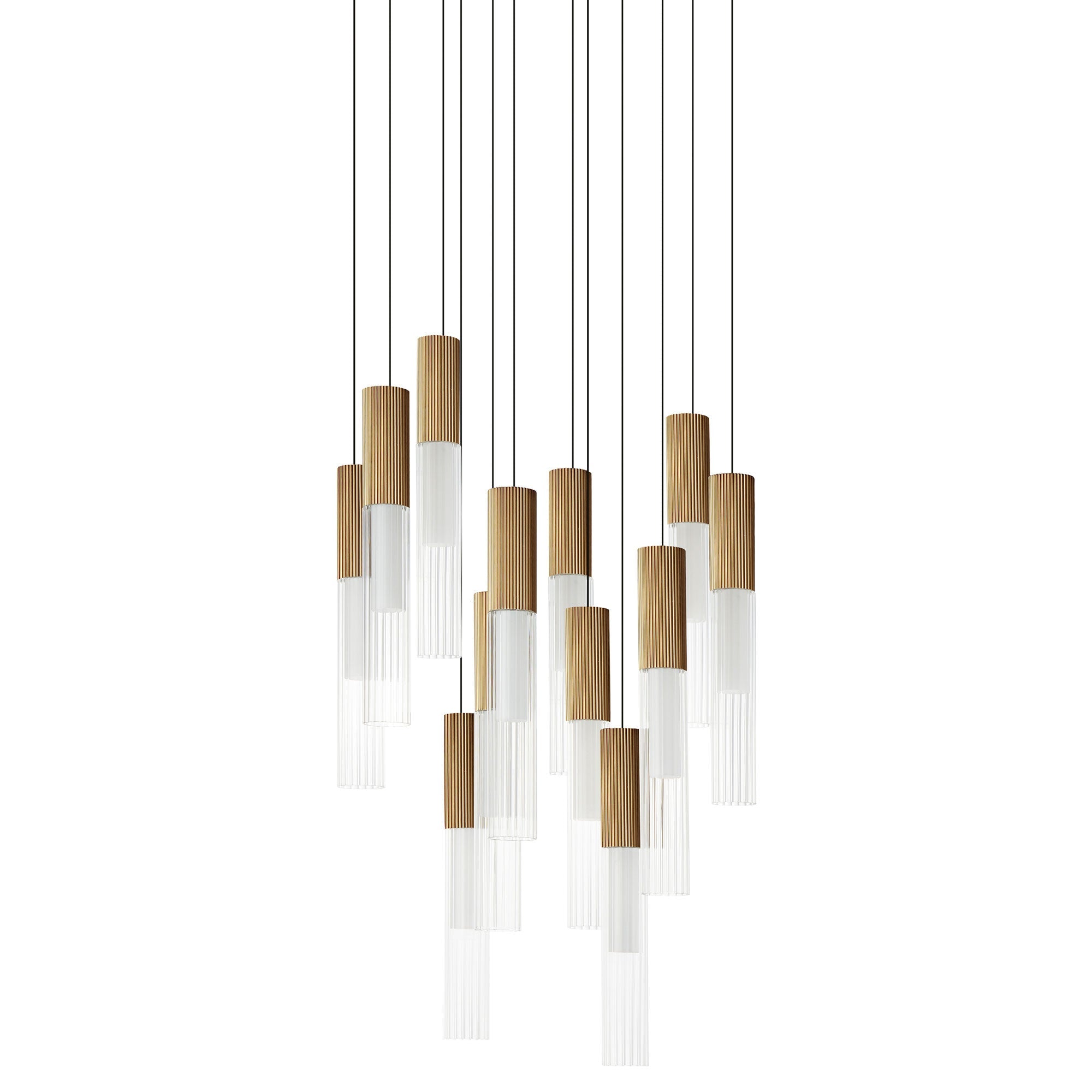 Reeds 12 Light LED Pendant - Gold Finish