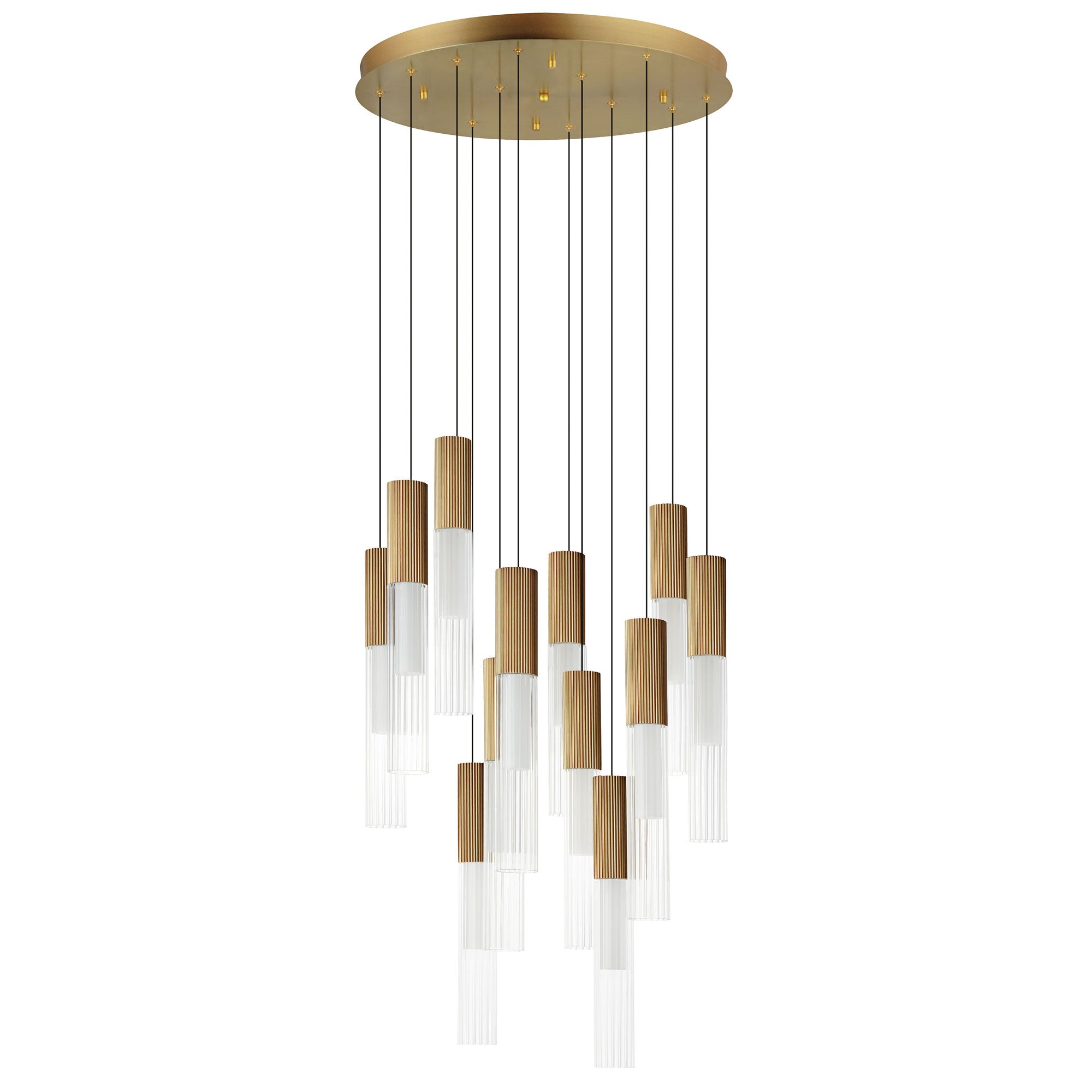 Reeds 12 Light LED Pendant - Gold Finish