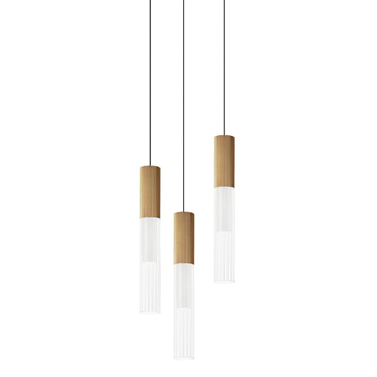 Reeds 3 Light LED Pendant - Gold Finish