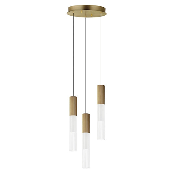 Reeds 3 Light LED Pendant - Gold Finish